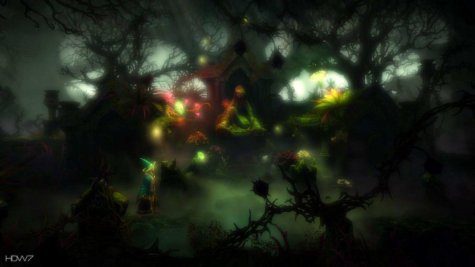 Trine 2 Wizard Spooky Forest Widescreen Hd Wallpaper - Trine 2 - HD Wallpaper 