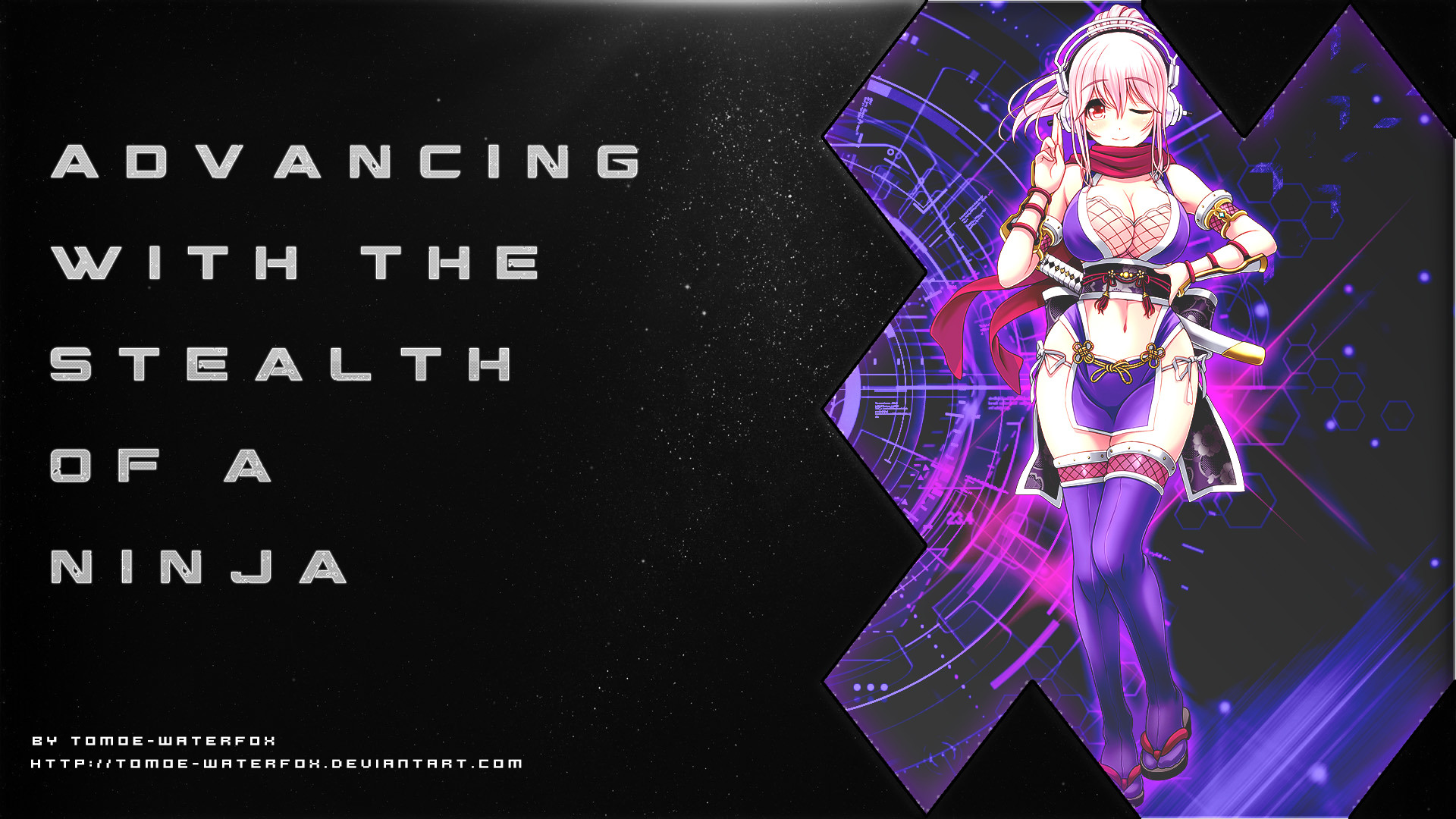 Super Sonico Wallpaper By Tomoe-waterfox - Super Sonico Ninja - HD Wallpaper 