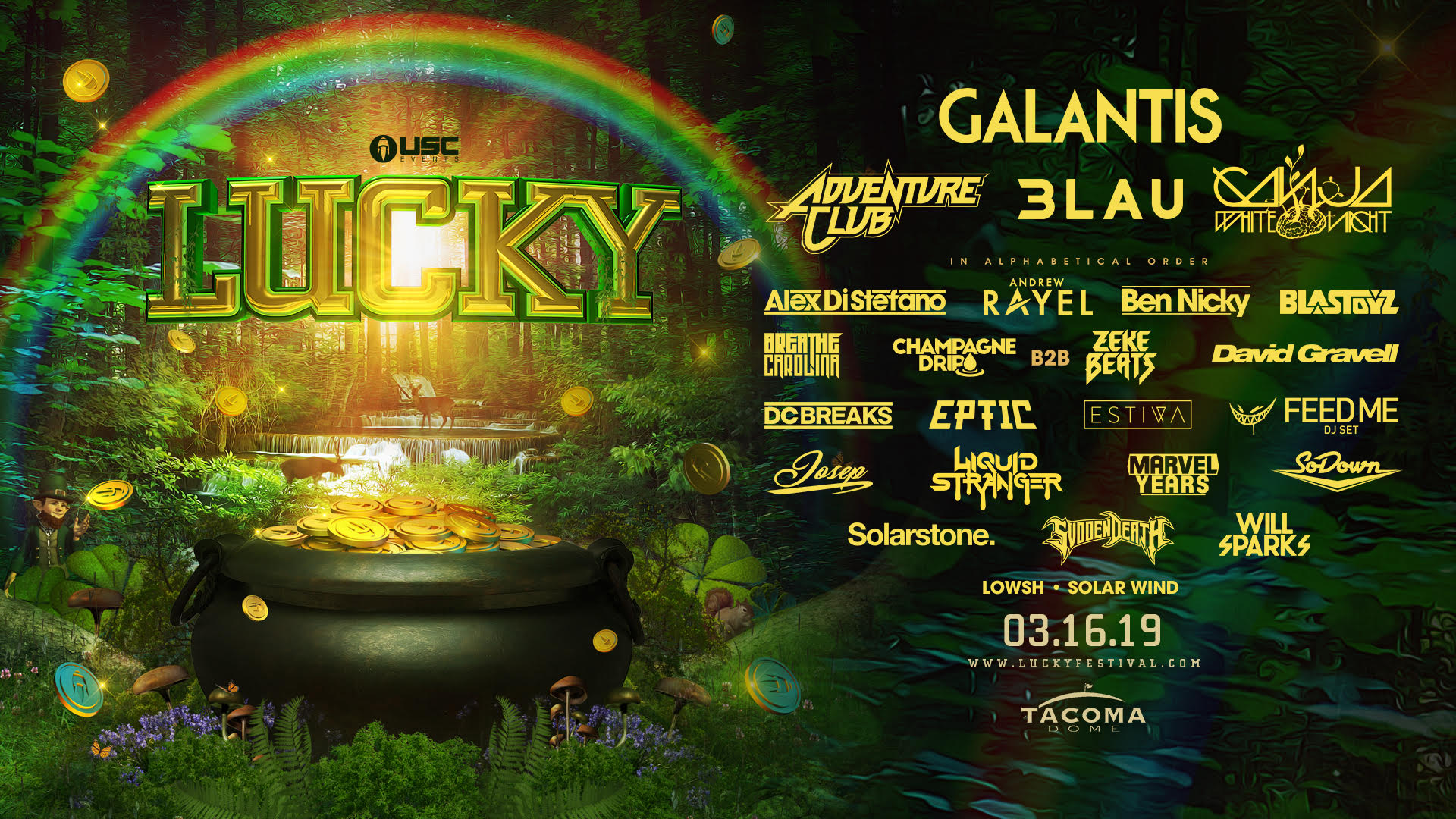 Lucky 2019 Lineup Horizontal - Lucky Tacoma Dome 2019 - HD Wallpaper 