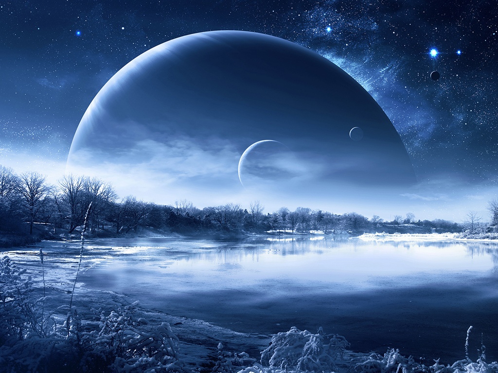 Space Winter - HD Wallpaper 