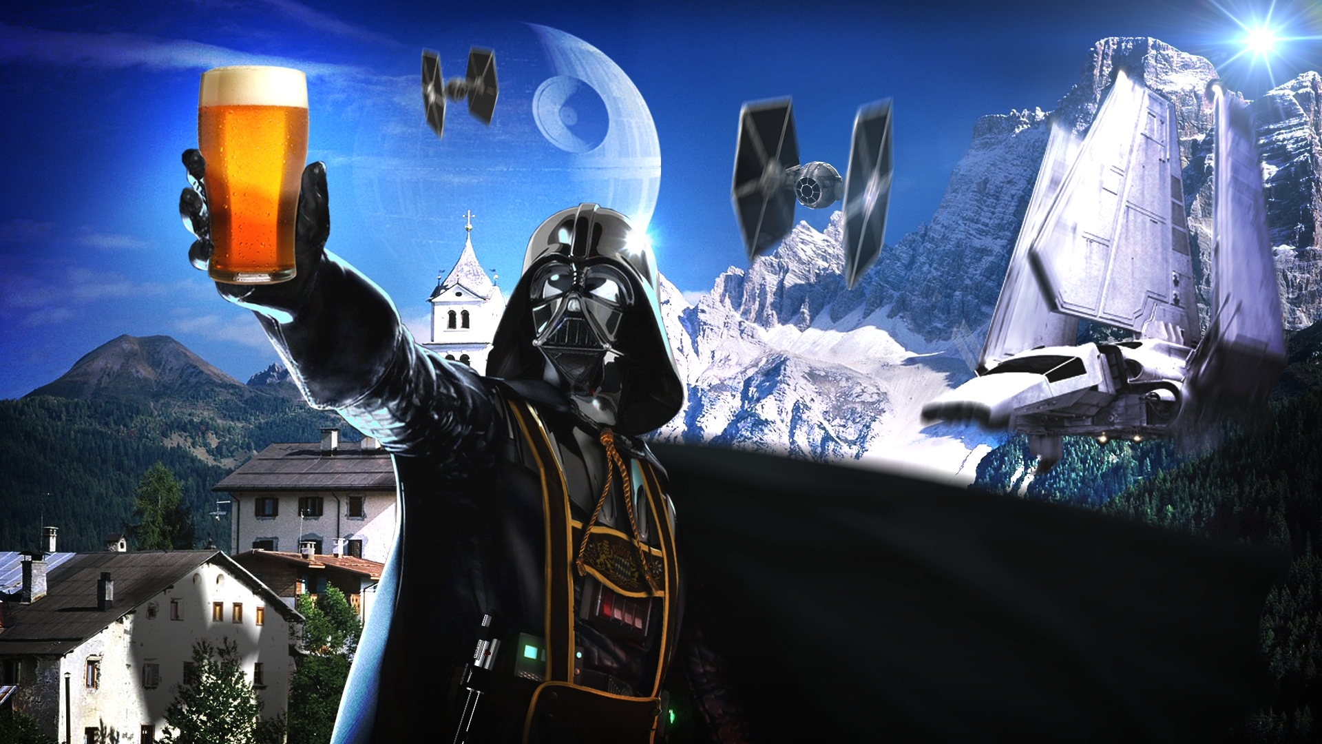 Darth Vader Beer - HD Wallpaper 