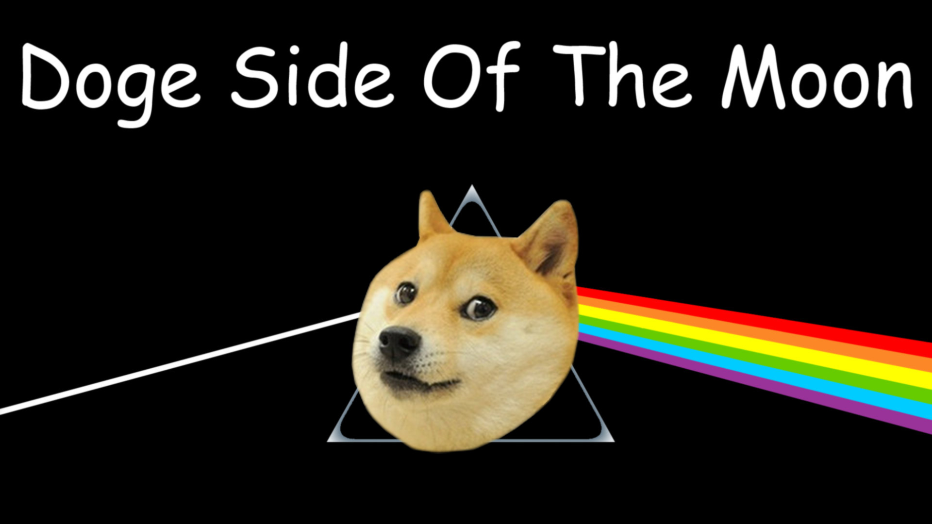 Doge Imitating Pink Floyds Dark Side Of The Moon - Companion Dog -  1920x1080 Wallpaper 