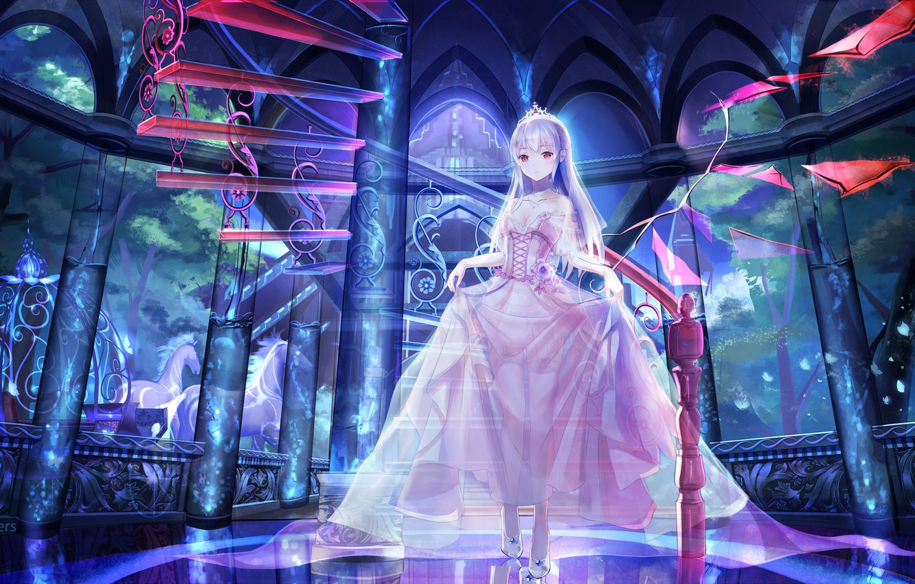 Photo Wallpaper Girl, Anime, Horse, Art, Ladder, Princess, - Beautiful Royal Beautiful Anime Girl Princess - HD Wallpaper 