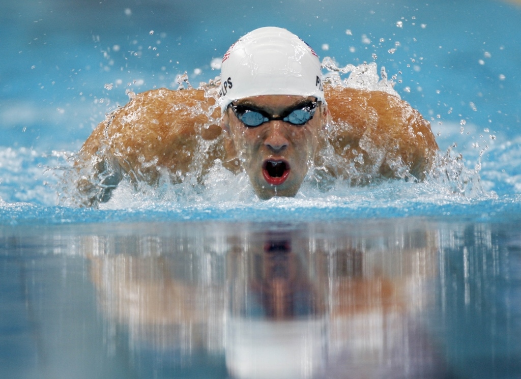 Swimmer Michael Phelps - 菲 尔 普 斯 - 1024x745 Wallpaper 