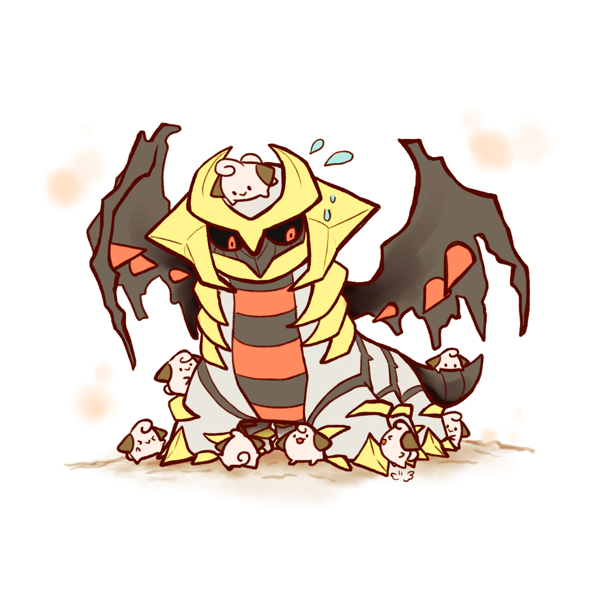 Crab Fictional Character Cartoon Crab Mythical Creature - Giratina Cleffa - HD Wallpaper 