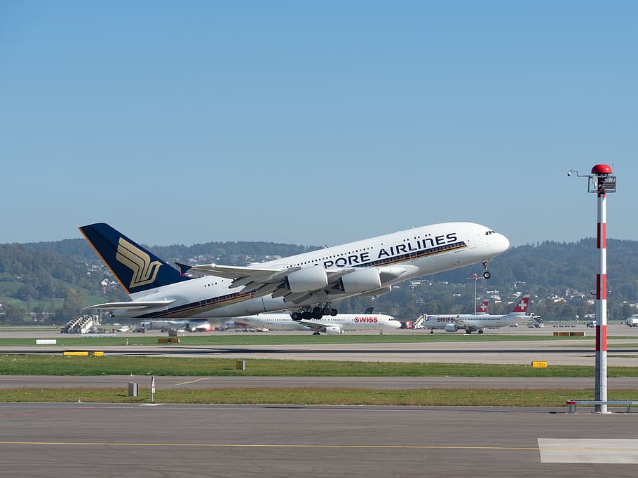 Singapore, Airbus, A380, Zurich, Passenger Aircraft, - HD Wallpaper 