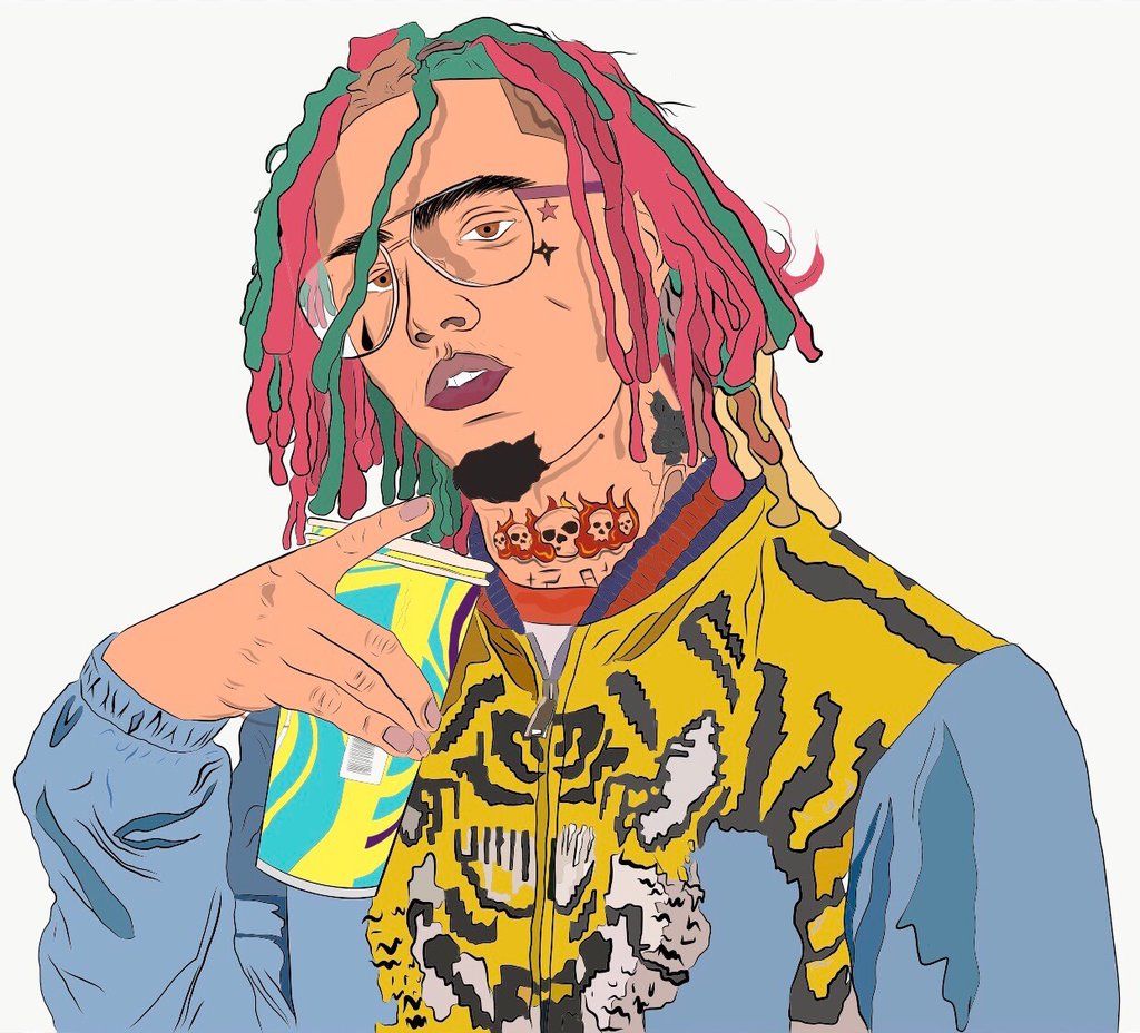 Lil Pump Cartoon Wallpapers - Lil Pump Drawing Cartoon - HD Wallpaper 