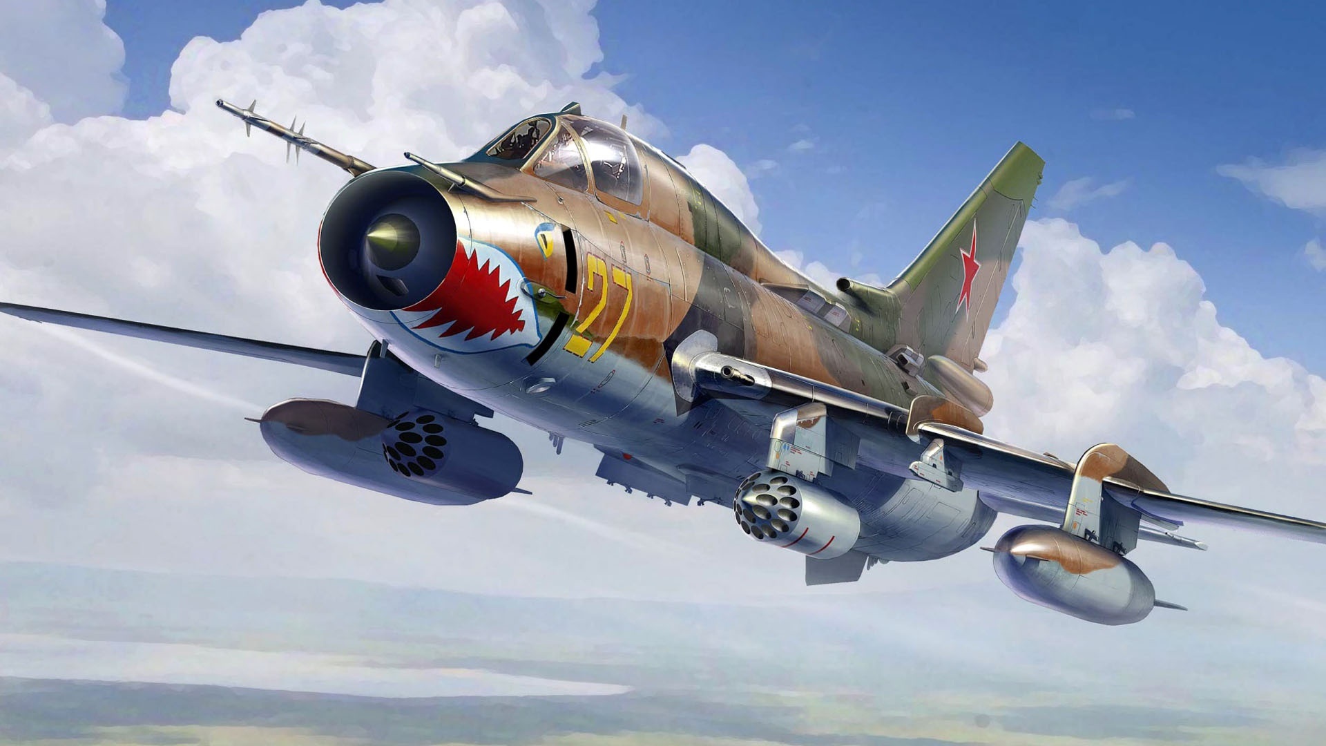 Wallpaper Sukhoi Su 17m4 Fighter Bomber - Su 17 Hobby Boss 1 48 - HD Wallpaper 