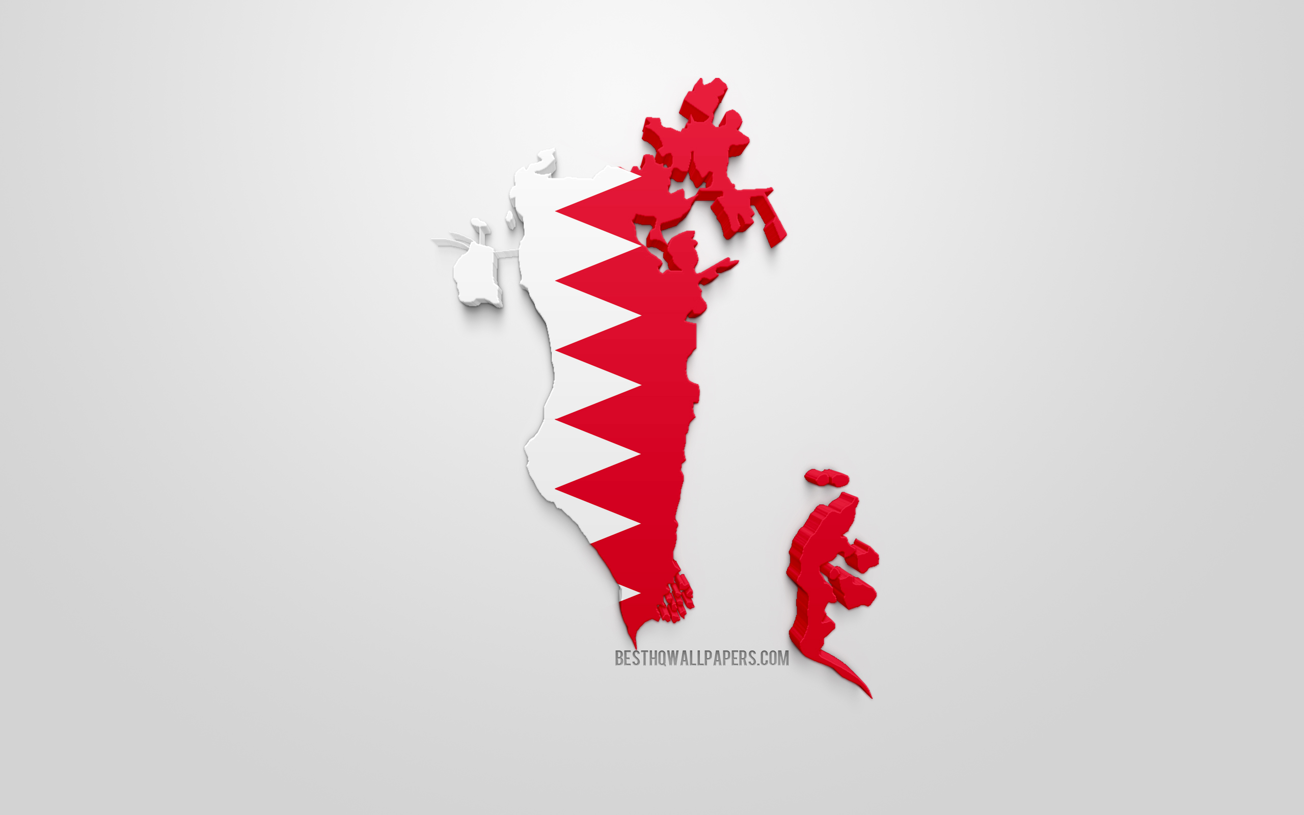 3d Flag Of Bahrain, Map Silhouette Of Bahrain, 3d Art, - Illustration - HD Wallpaper 