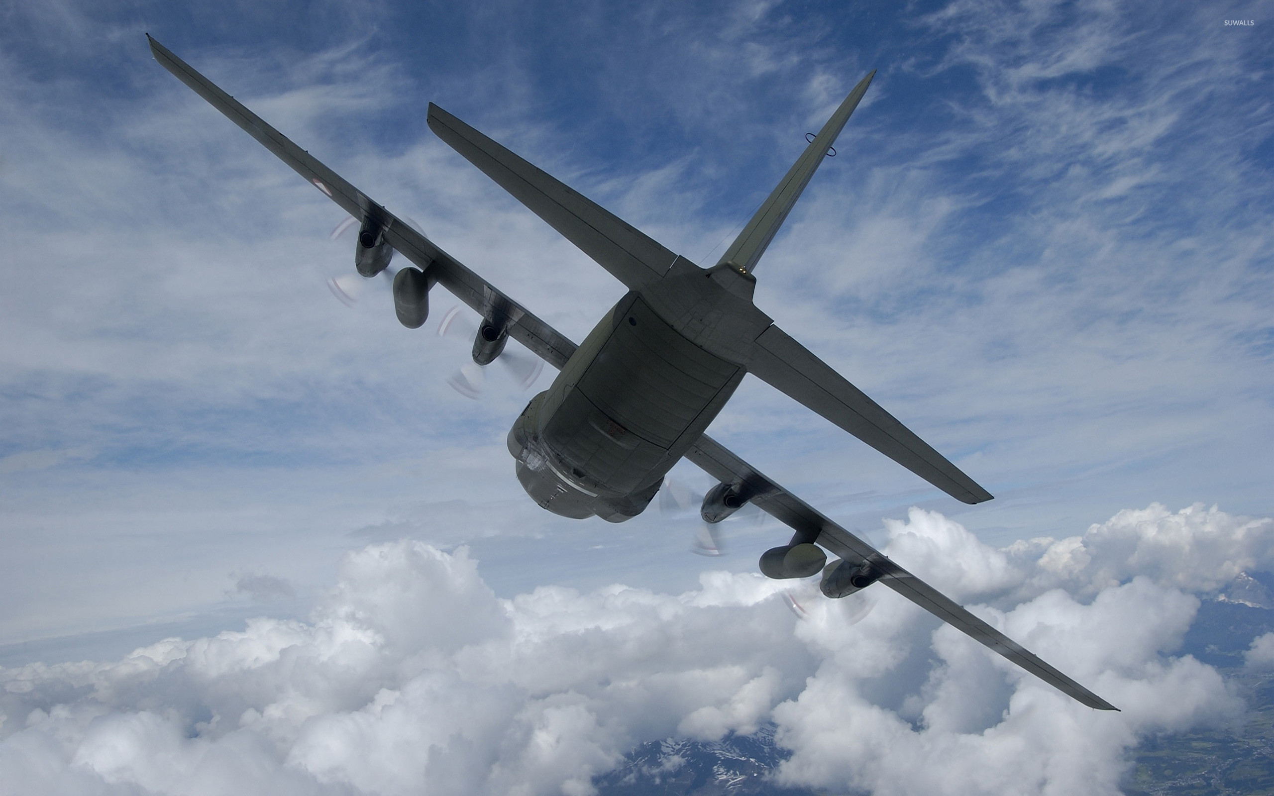 C130 Hercules In Flight - HD Wallpaper 
