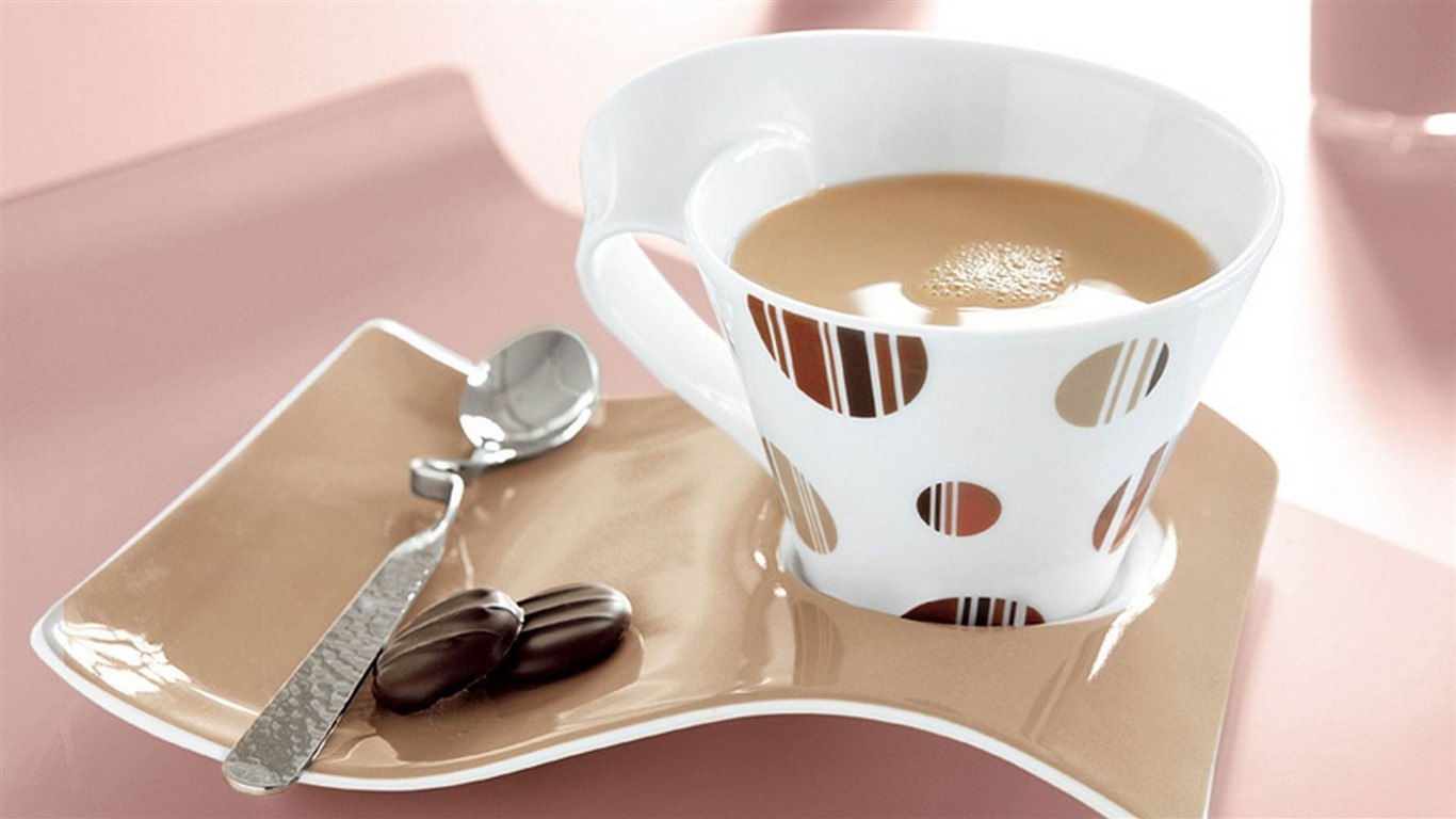 Coffee Cup Plate Spoon Cookies-food Drinks Hd Wallpaper2013 - Good Morning Milk Tea Cup - HD Wallpaper 