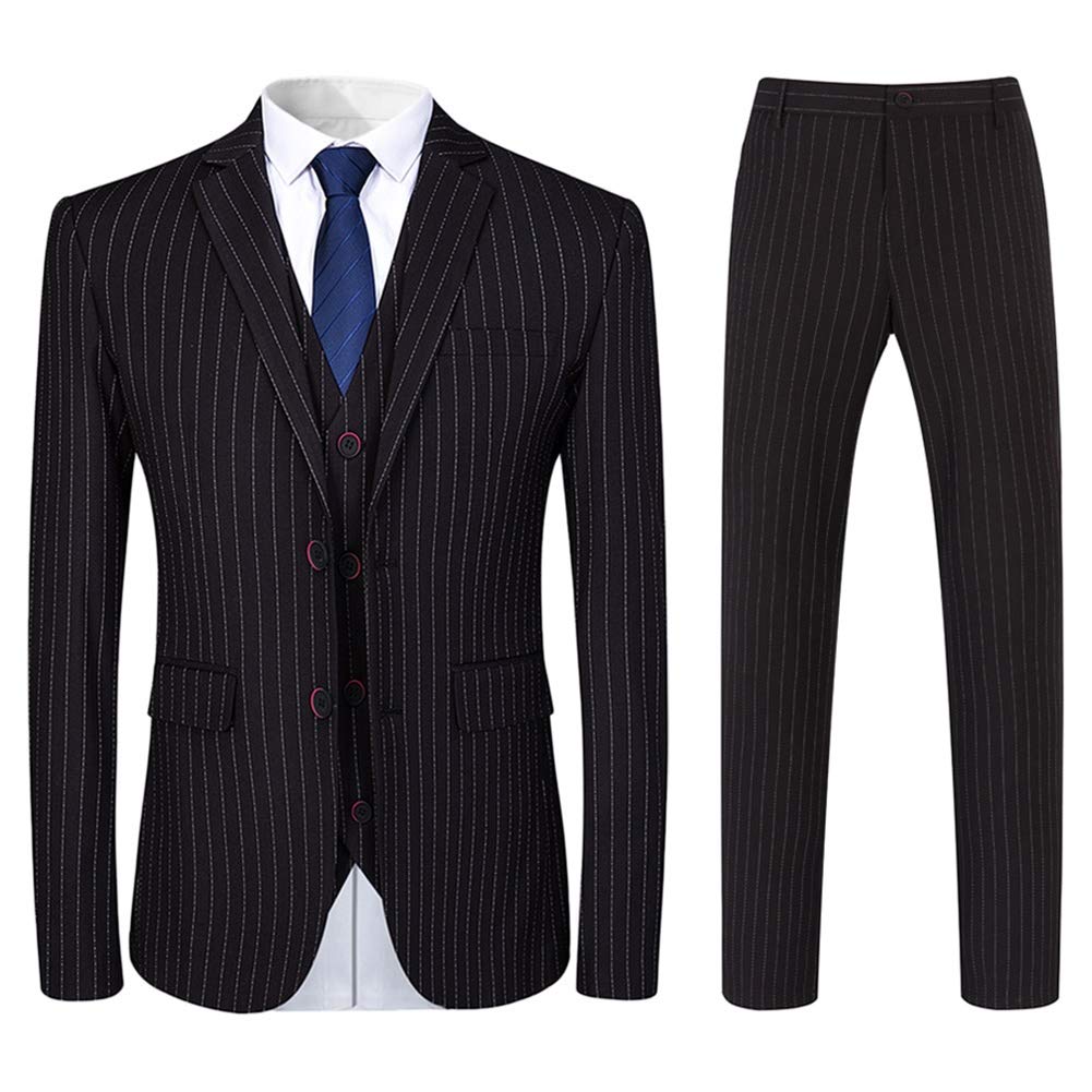 Black Pinstripe Three Piece Suit - HD Wallpaper 