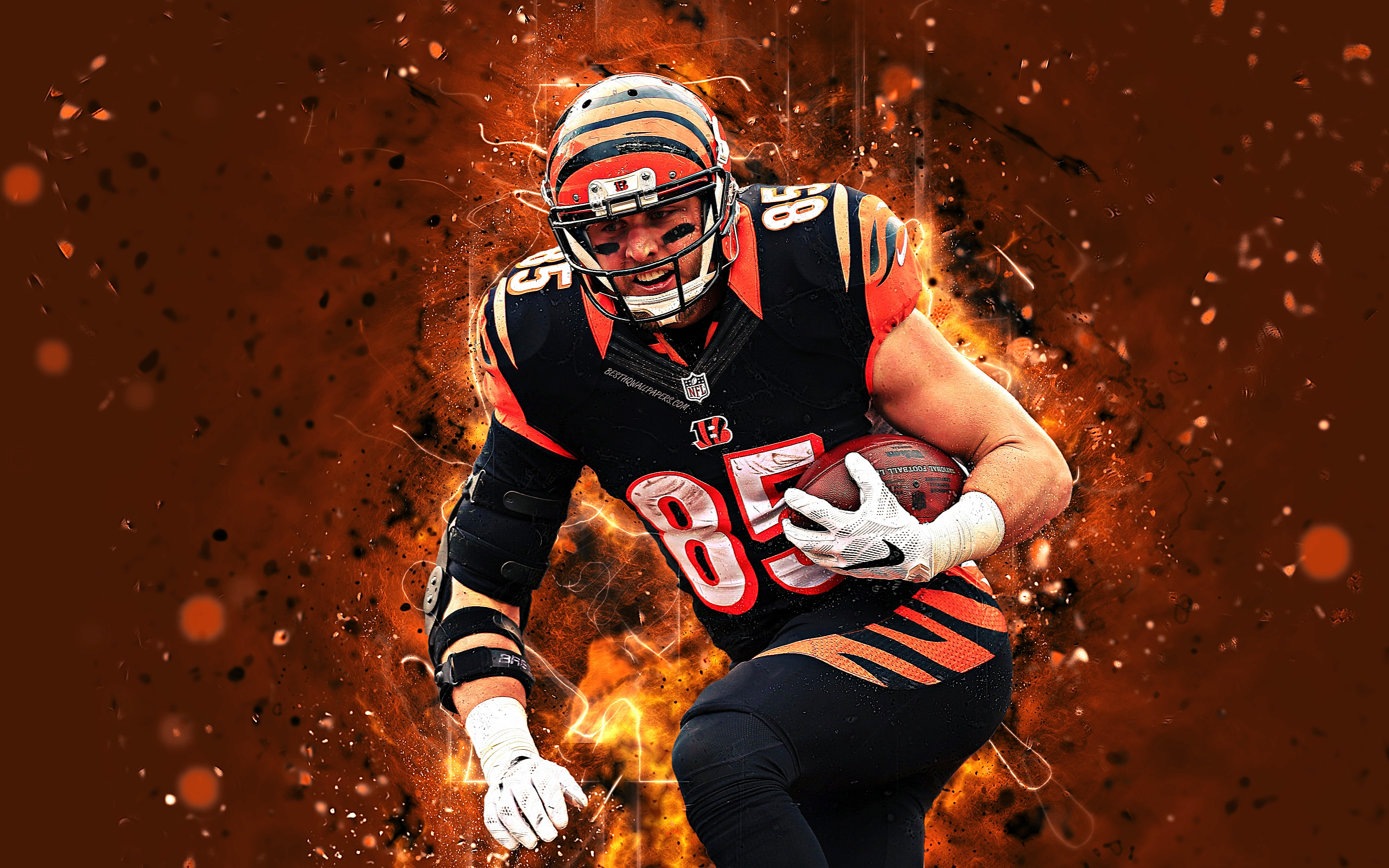 4k, Tyler Eifert, Abstract Art, Tight End, Nfl, Cincinnati - Tyler Eifert - HD Wallpaper 