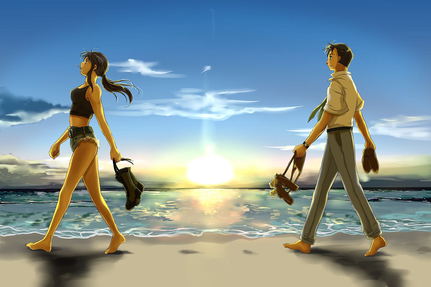 Black Lagoon Rokuro And Revy - HD Wallpaper 