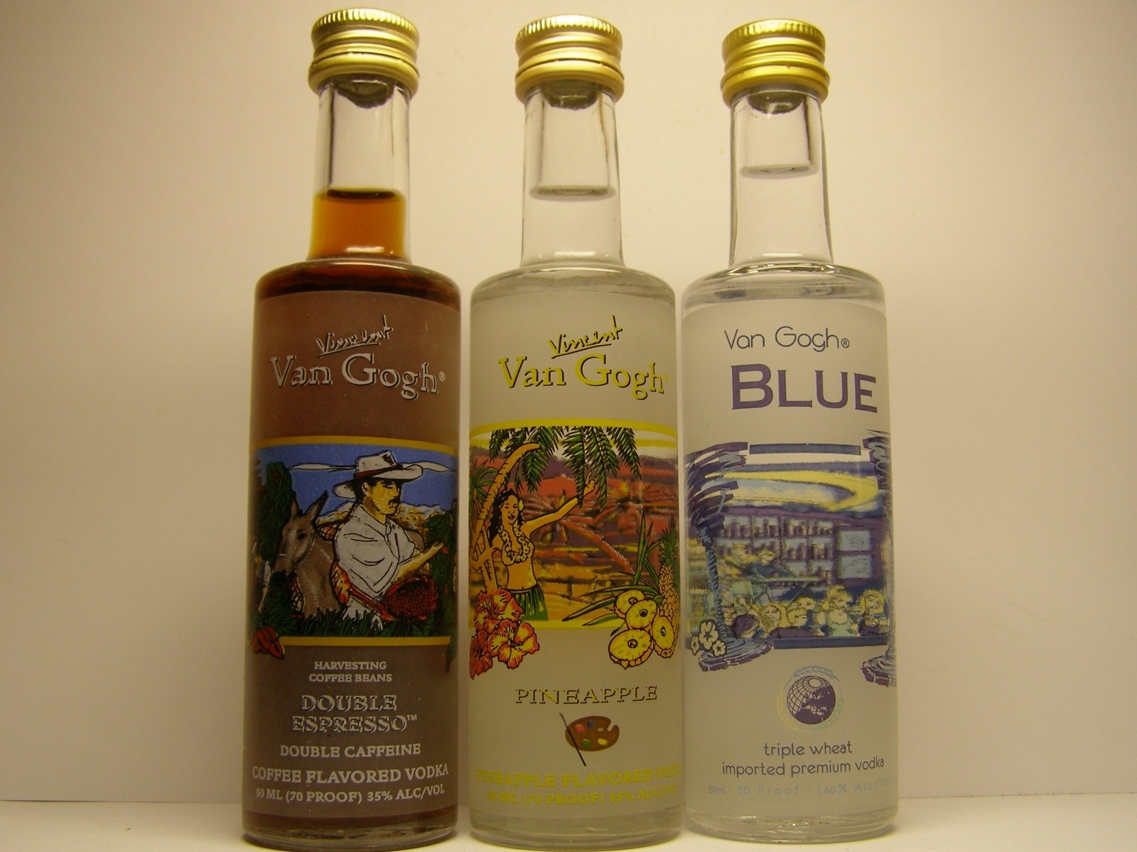 Vodka Bottles Alcohol Vincent Van Gogh Liquor Wallpaper - Glass Bottle - HD Wallpaper 