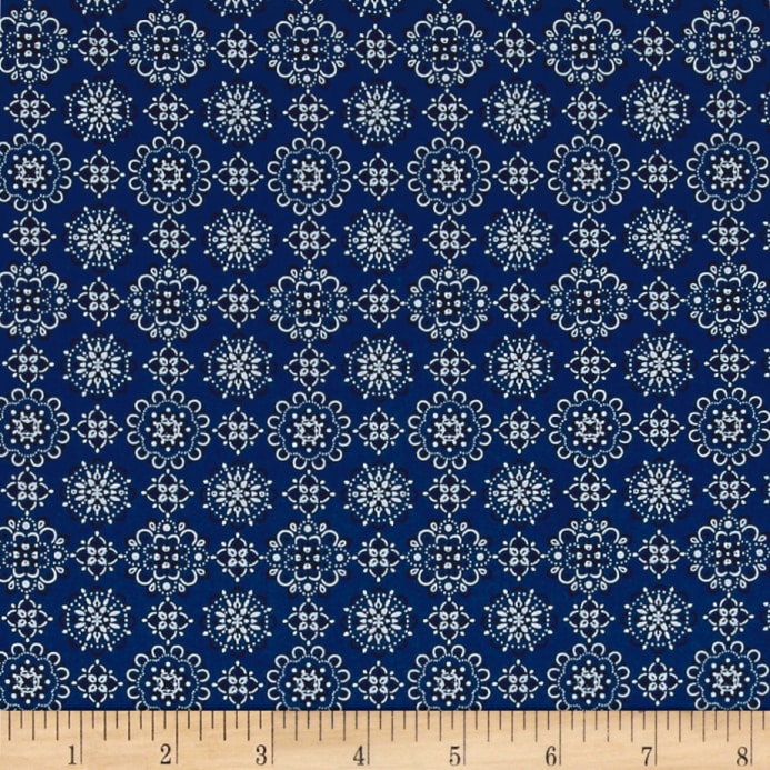 Kaufman Sevenberry Bandana Blue - Wallpaper - HD Wallpaper 