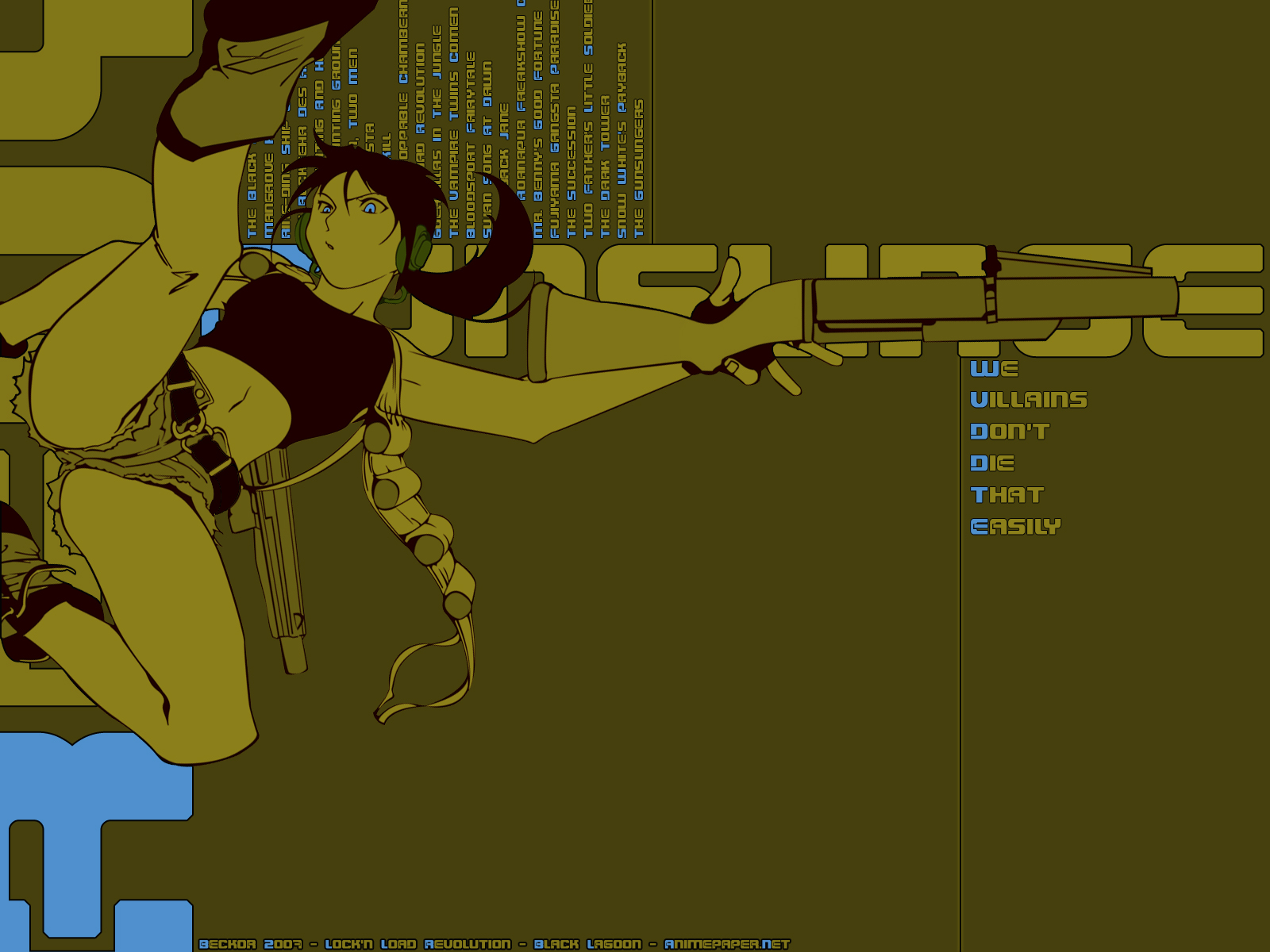 Black Lagoon Gun Revy Weapon - Lagoon Jungle Dark - HD Wallpaper 