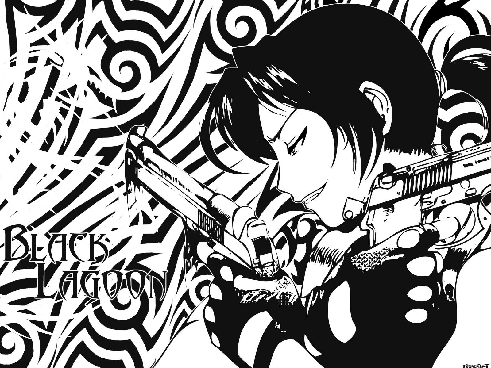 Black Lagoon Black And White - HD Wallpaper 