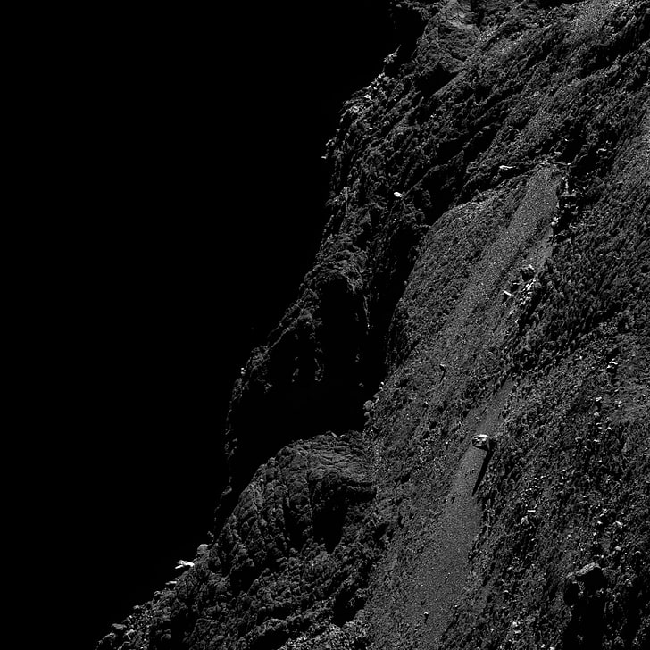 Rosetta, Osiris, Monochrome, Rock, Low Angle View, - Monochrome - HD Wallpaper 