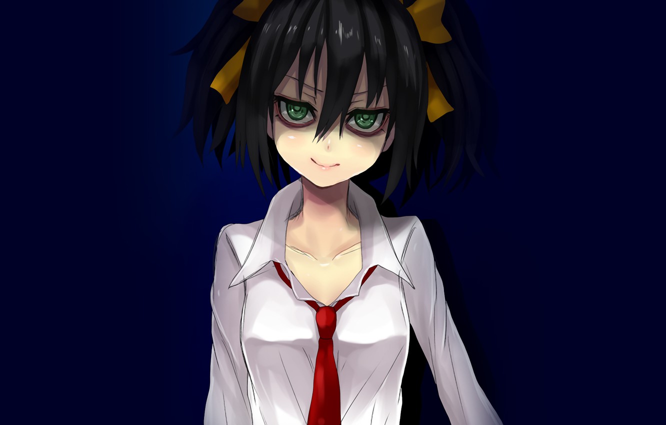 Photo Wallpaper Girl, Background, Tie, Ribbons, Two - Anime Girl In Tie - HD Wallpaper 