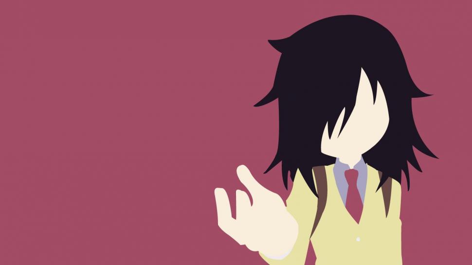Minimalism, Anime Girls, Anime, Watashi Ga Motenai - Cartoon - HD Wallpaper 