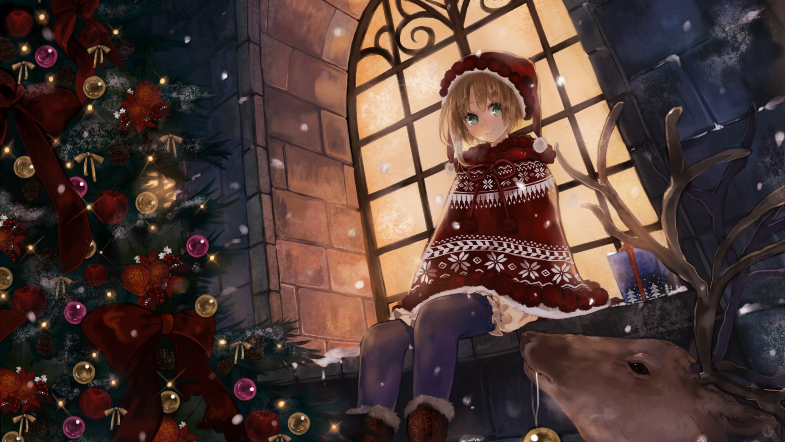 Christmas Wallpaper Anime - HD Wallpaper 