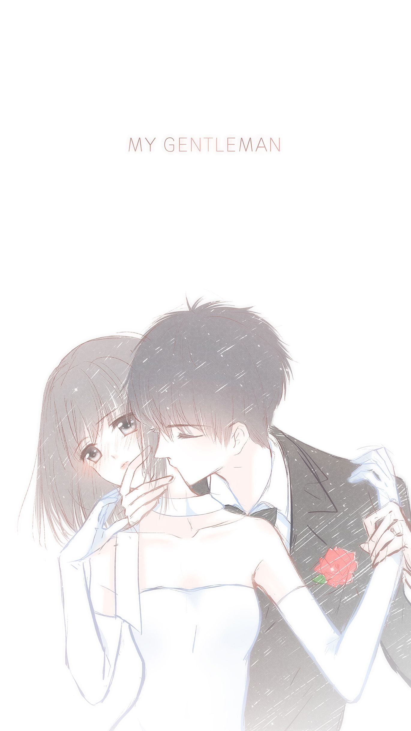 Romantic Cute Anime Couple - 1370x2436 Wallpaper 