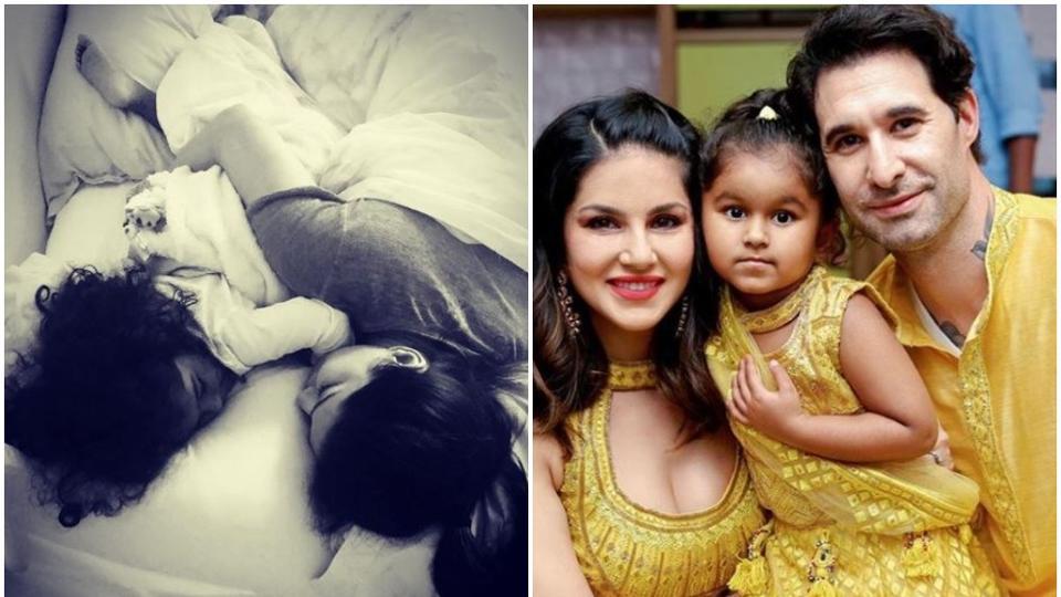 Sunny leone With Daughter Nisha - Sunny Leone Husband Family - HD Wallpaper 