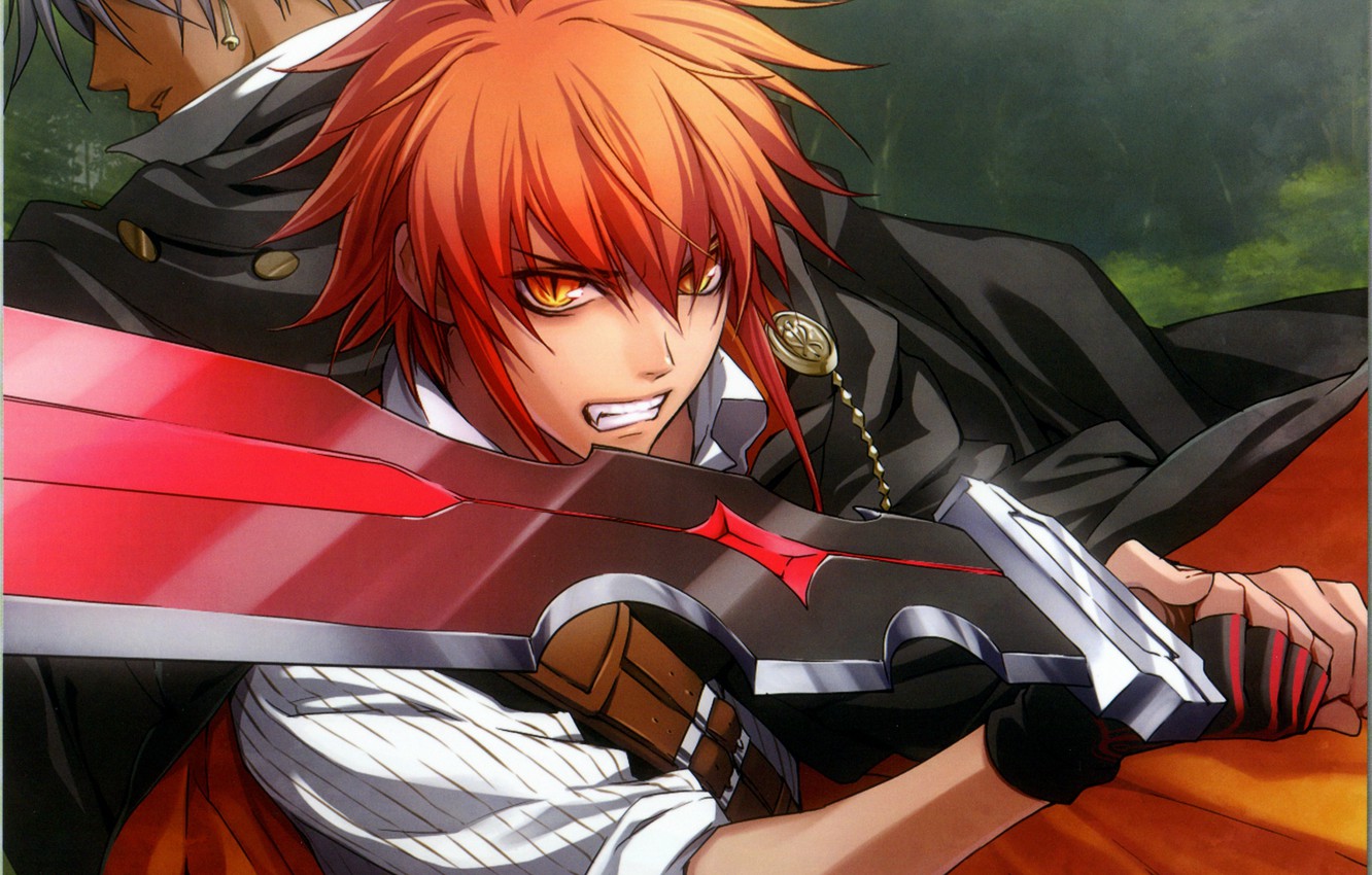 Photo Wallpaper Anger, Sword, Red, Cloak, Two, Art, - Red Haired Anime Guy  With A Sword - 1332x850 Wallpaper 