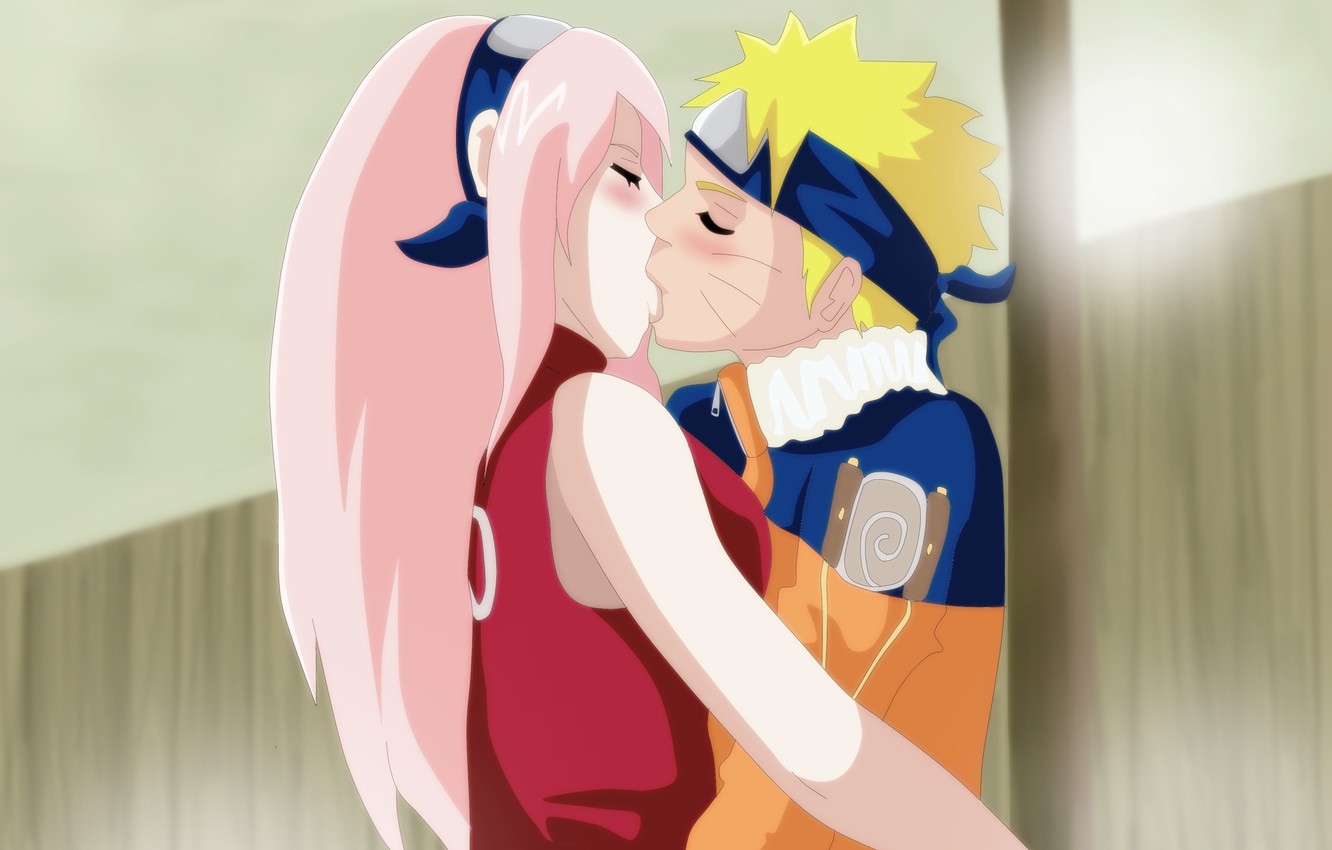 Photo Wallpaper Love, Game, Sakura, Anime, Kiss, Ninja, - Kiss Asian Anime - HD Wallpaper 