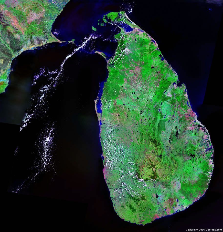 Sri Lanka Satellite Photo - Sri Lanka Map Satellite - HD Wallpaper 