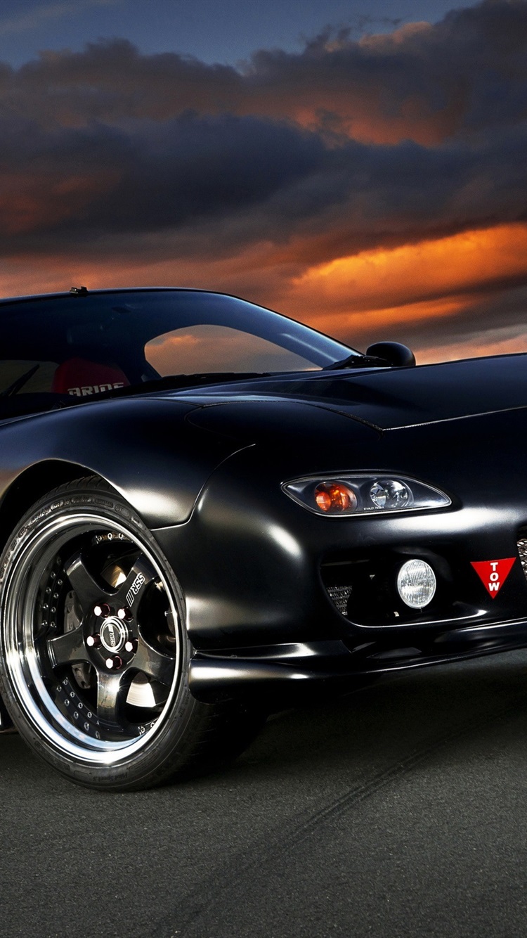 Iphone Wallpaper Mazda Rx-7 Black Car - Rx 7 壁紙 - HD Wallpaper 