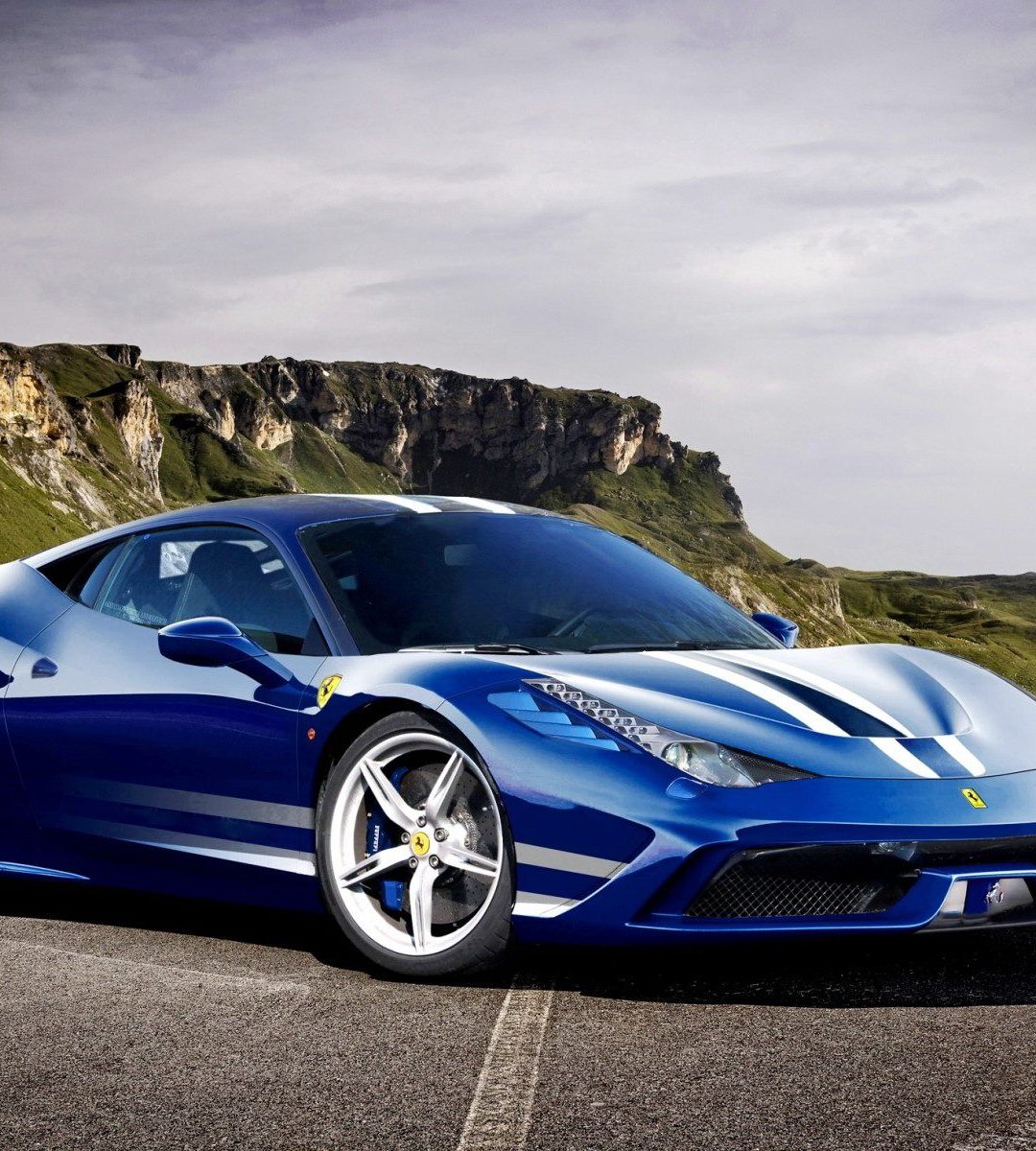 Blue Ferrari Italia 458 - HD Wallpaper 