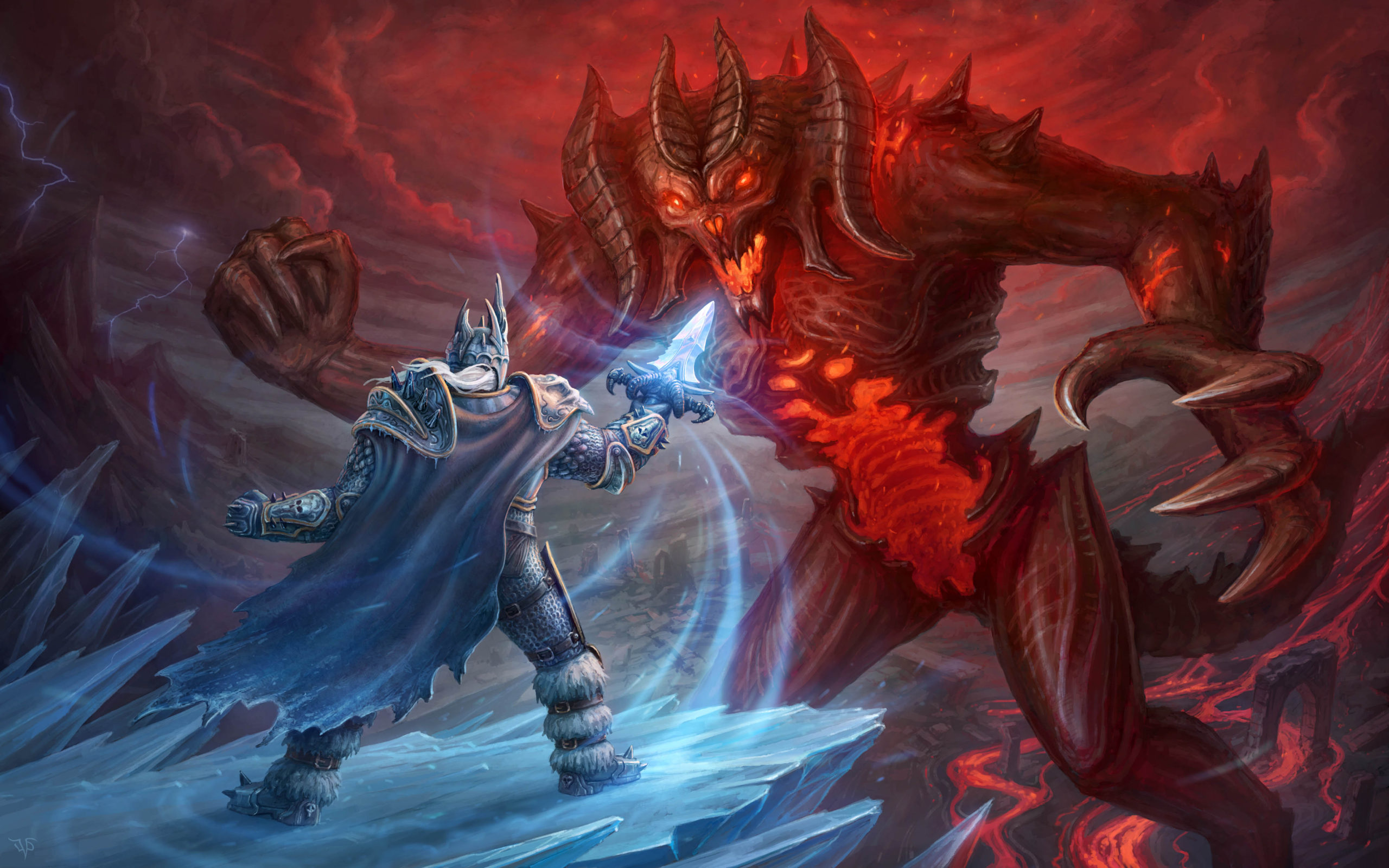 Diablo Vs Arthas - HD Wallpaper 