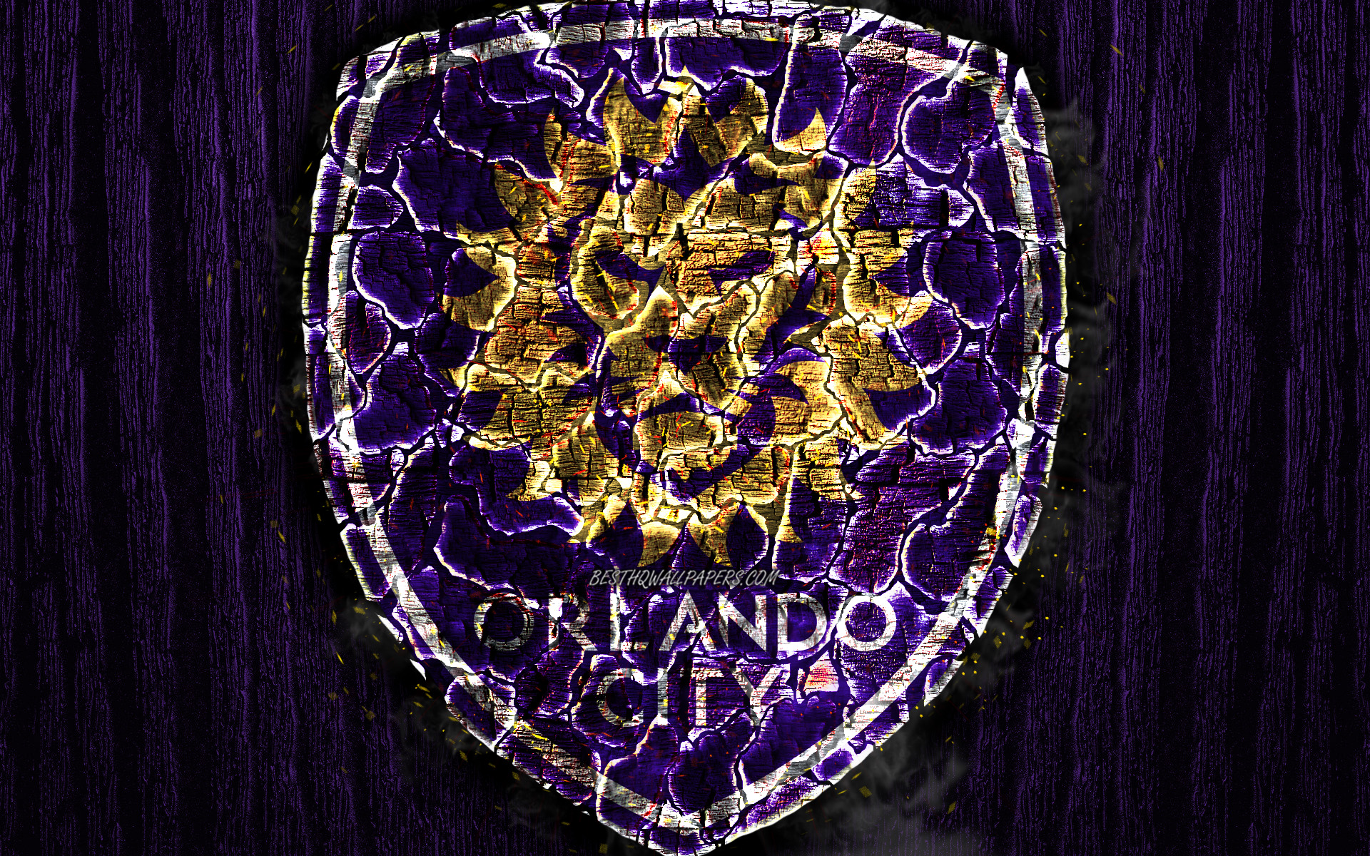 Orlando City Fc, Scorched Logo, Mls, Violet Wooden - Circle - HD Wallpaper 