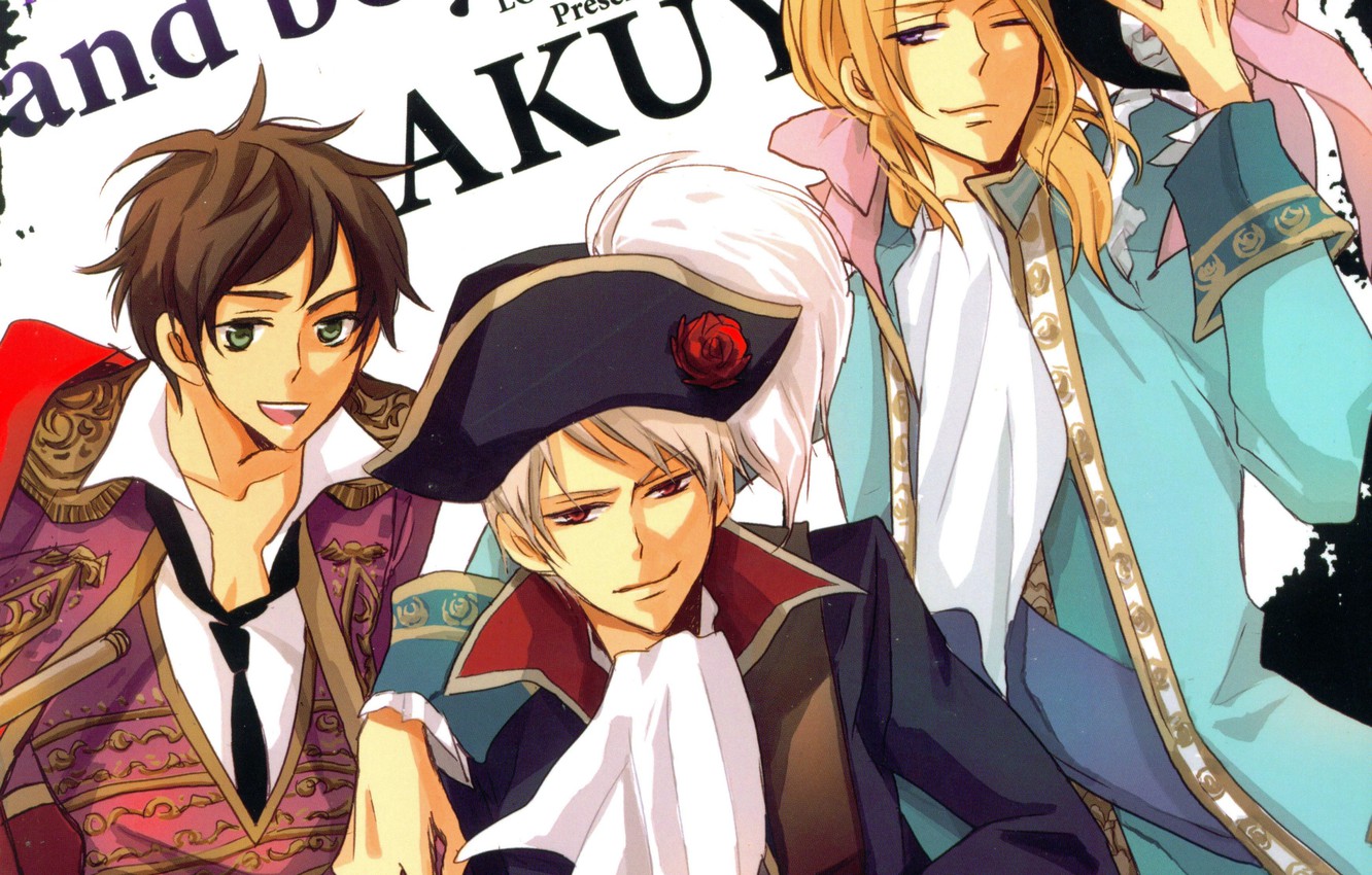 Photo Wallpaper Hat, Tie, Guys, Grin, Three, France, - Hetalia Bad Touch Trio - HD Wallpaper 