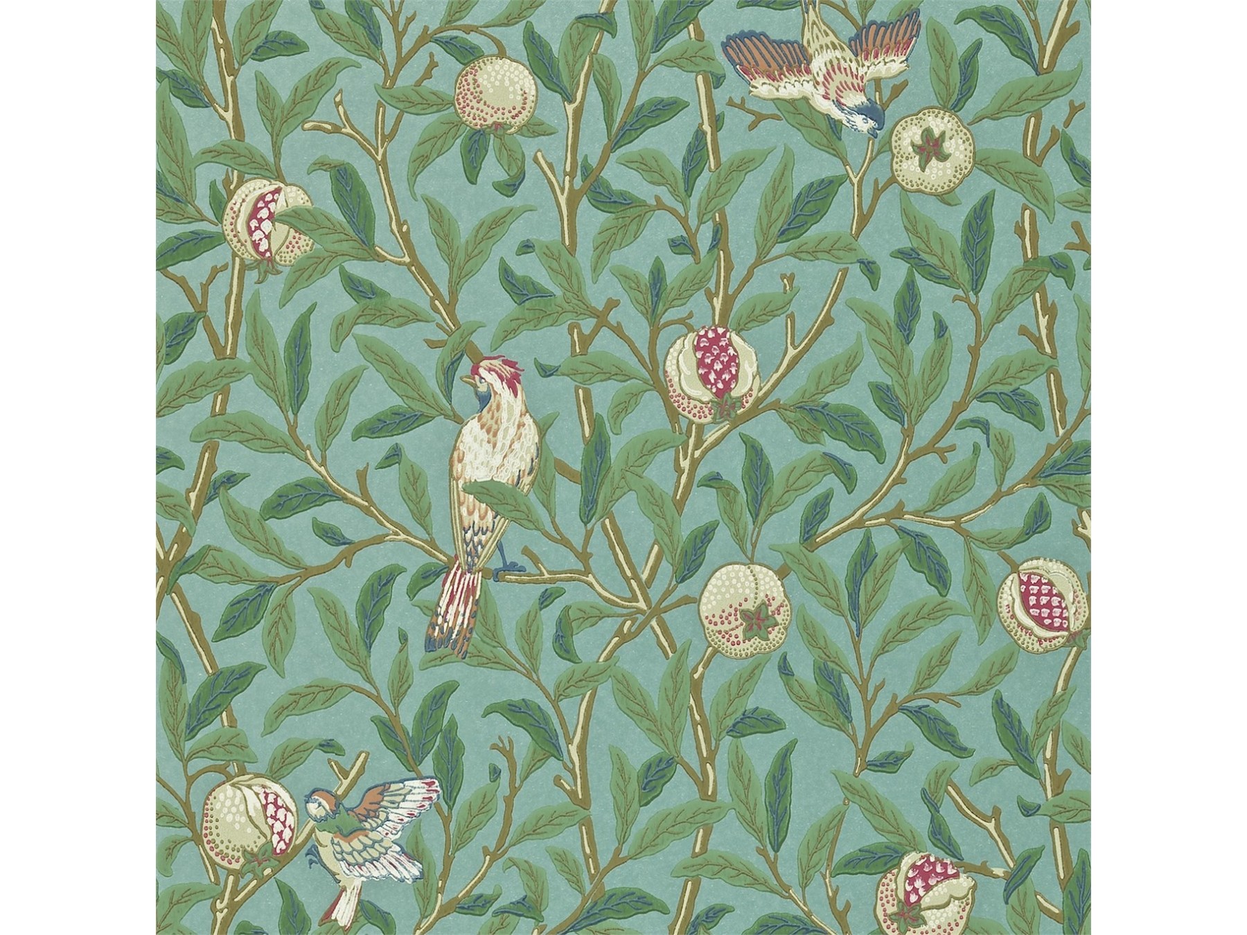Bird & Pomegranate Wallpaper - William Morris Prints Birds - HD Wallpaper 