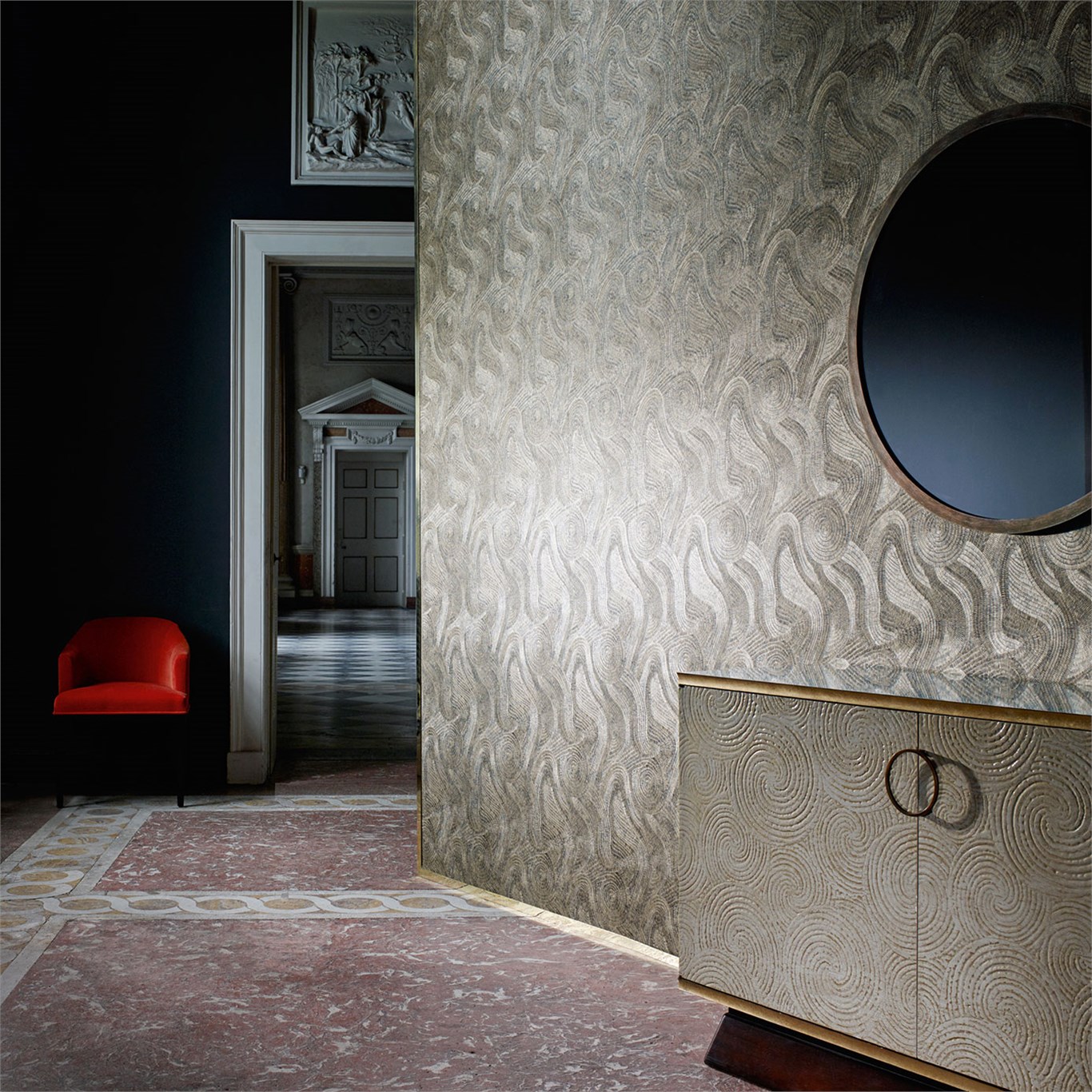 Hawksmoor, A Wallpaper By Zoffany, Part Of The Phaedra - Zoffany Hawksmoor Prussian Copper - HD Wallpaper 