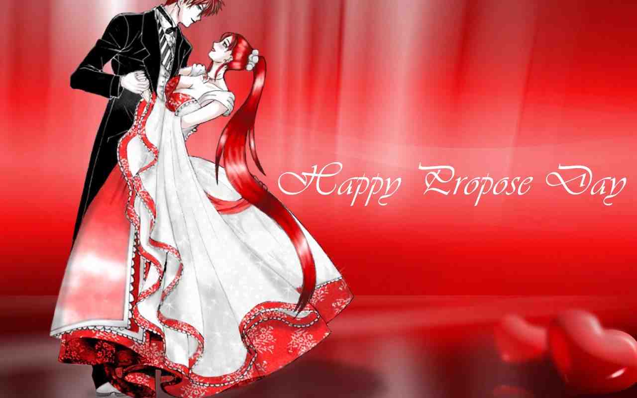 Happy Propose Day Anime Couple Dancing Picture - Cute Happy Propose Day - HD Wallpaper 