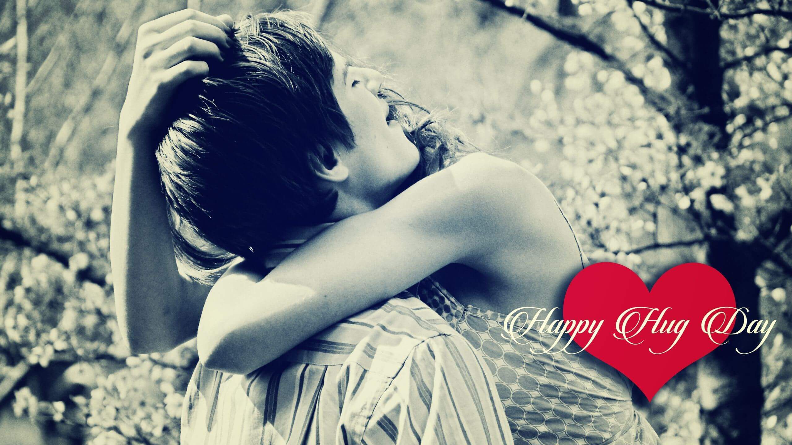 Kiss Day Quotes Wallpaper Hd - Romantic Happy Hug Day - HD Wallpaper 