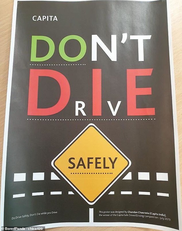 This Poster Is Designed So Poorly, It Actually Turns - Don T Drive Safely Meme - HD Wallpaper 