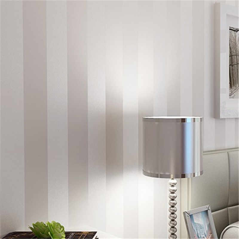 Cream Striped Wallpaper Bedroom - HD Wallpaper 