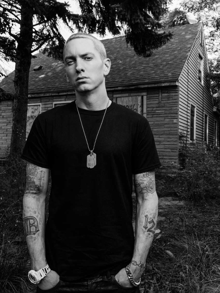 Eminem Black And White - 768x1024 Wallpaper 