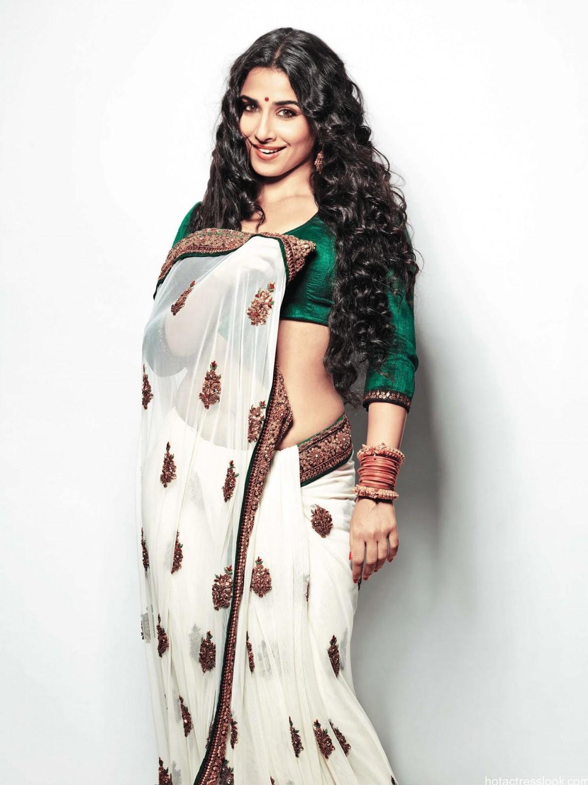 Vidya-balan Hot Images - Curly Hair With Saree - HD Wallpaper 