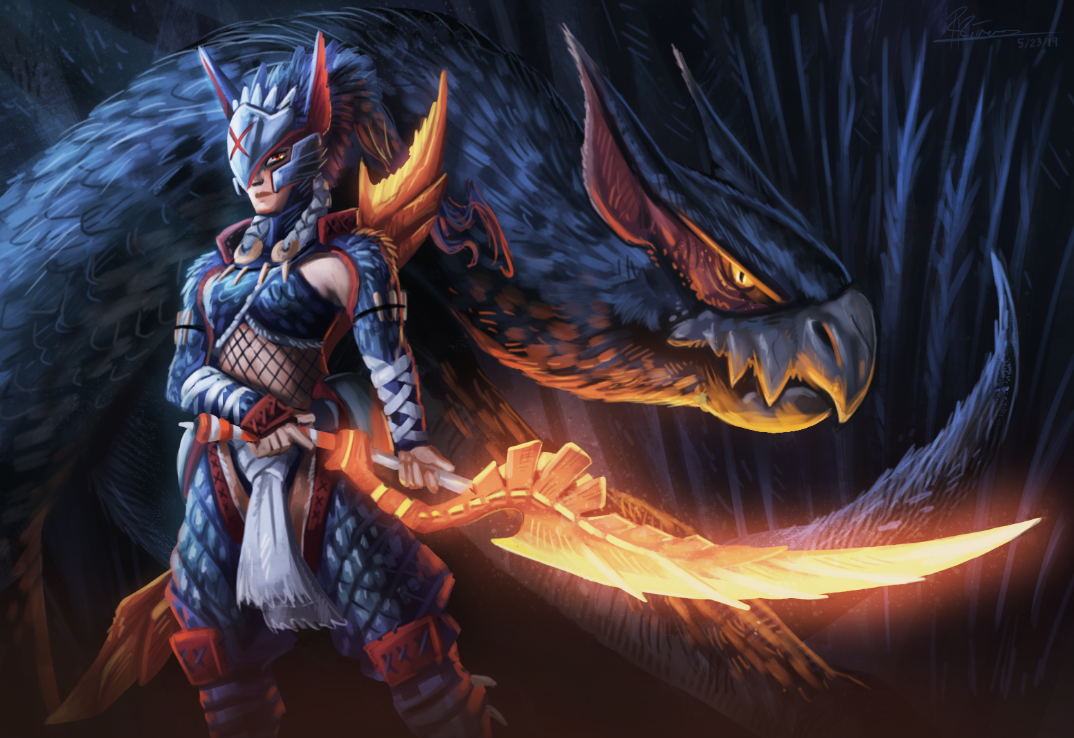 Monster Hunter Nargacuga Fanart - HD Wallpaper 