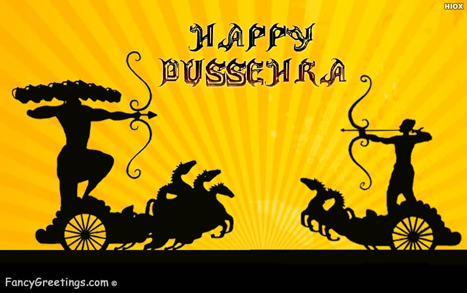 Happy Dussehra Ravan And Ram Chandra Wallpaper Image - Dussehra Greetings - HD Wallpaper 