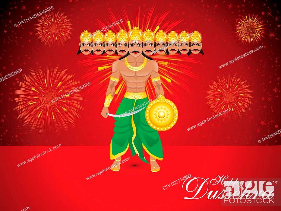 Abstract Dussehra Wallpaper Vector Illustration - Ra One Drawing Dussehra - HD Wallpaper 