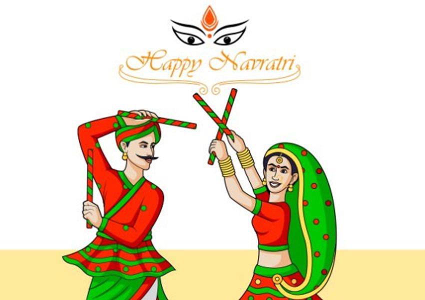 Happy Navratri Wallpaper - Navratri Project For School - HD Wallpaper 