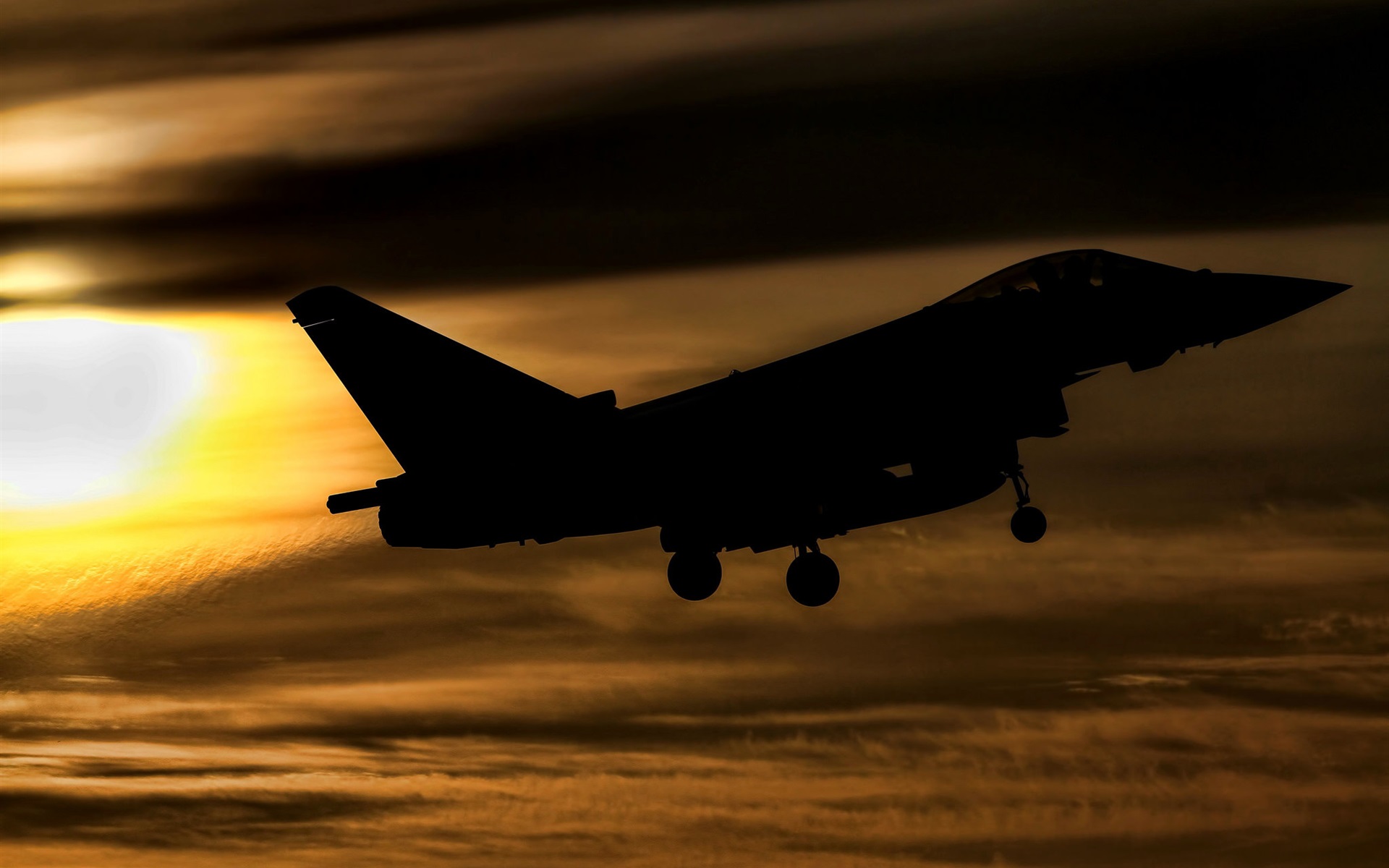 Wallpaper Eurofighter Typhoon Fgr4 Fighter Flight At - Euro Fighter At Night - HD Wallpaper 
