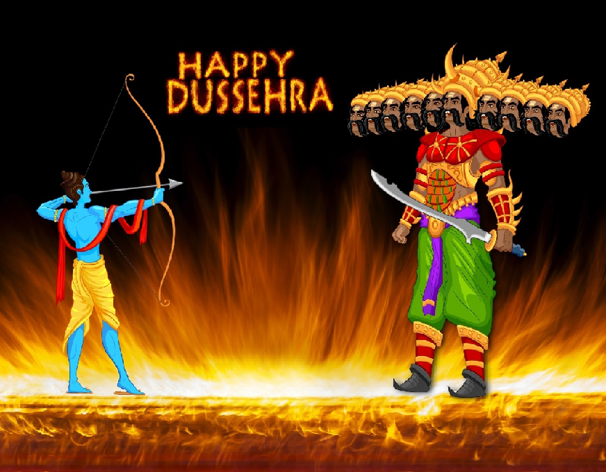 Happy Dussehra - Dussehra Celebration - HD Wallpaper 
